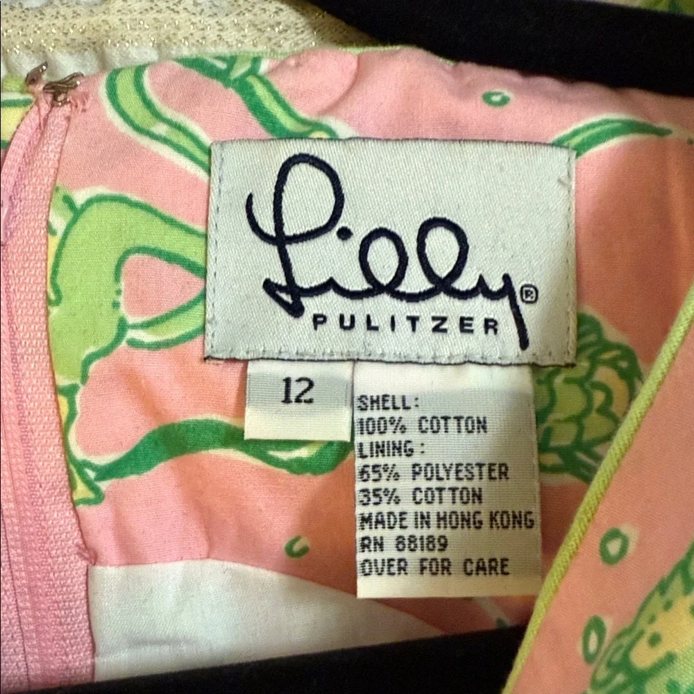 Lilly Pulitzer Pink and Green Mini Dress size 12 - Picture 4 of 6